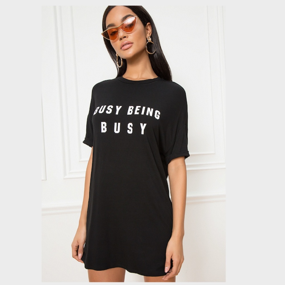 Cute black oversized T